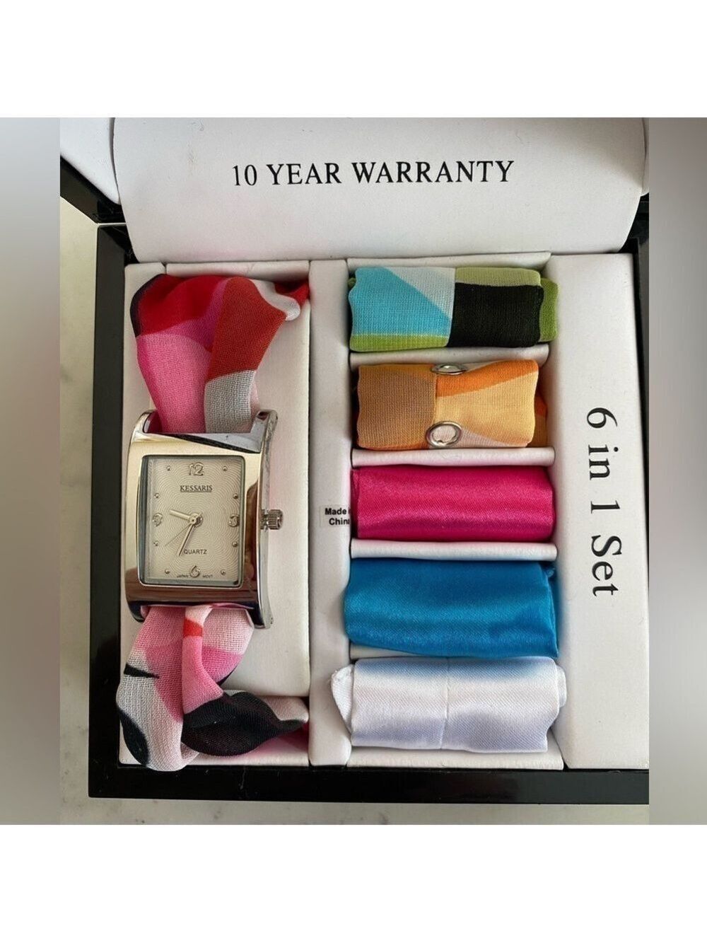 Kessaris Interchangeable Satin Strap Watch NIB
